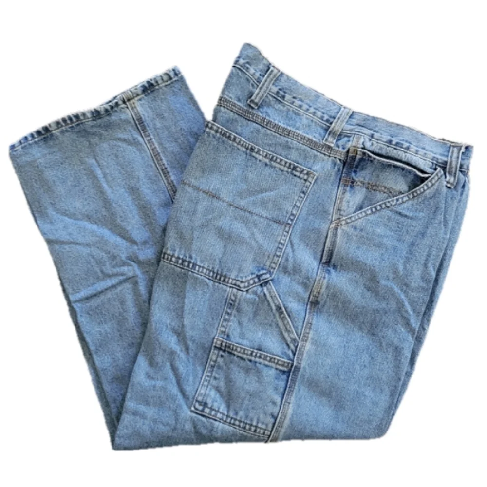 Faded Glory Blue Relaxed Carpenter Jeans Classic Denim Style Size 42 X 30